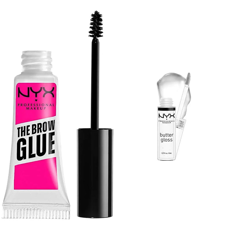 NYX PROFESSIONAL MAKEUP The Brow Glue, Extreme Hold Tinted Eyebrow Gel - Black Infinity Warehouse