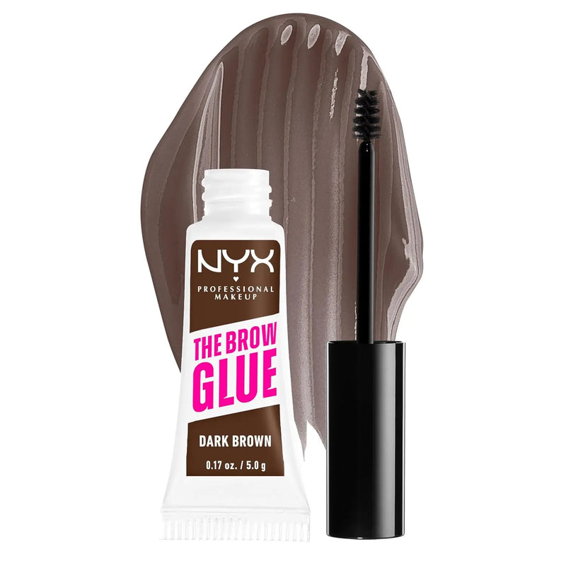 NYX PROFESSIONAL MAKEUP The Brow Glue, Extreme Hold Tinted Eyebrow Gel - Black Infinity Warehouse