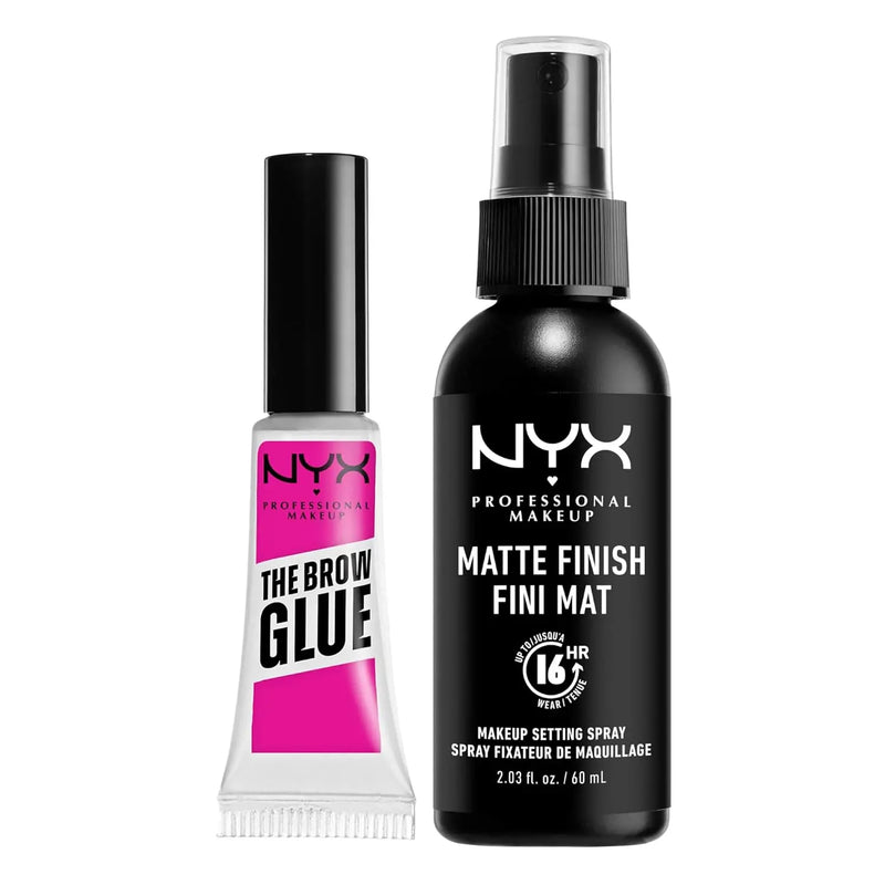 NYX PROFESSIONAL MAKEUP The Brow Glue, Extreme Hold Tinted Eyebrow Gel - Black Infinity Warehouse