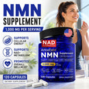 ArtoaLabs NMN Capsules 1000mg with TMG Quercetin Resveratrol NAD+ Support Cellular Energy Healthy Aging Wellness Formula 120pcs Infinity Warehouse