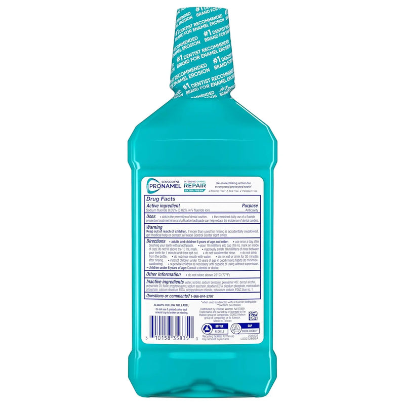 Sensodyne Pronamel Intensive Enamel Repair Alcohol-Free Mouthwash to Help Actively Repair Enamel and Protect Against Cavities, Extra Fresh, 3 x 16.9 fl oz Infinity Warehouse