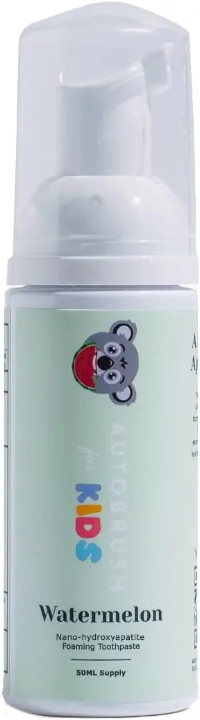 autobrush Kids Fluoride-Free Foaming Toothpaste Watermelon Flavor for Electric or U-Shaped Toothbrush, SLS-Free, Training Toothpaste, Anti-Cavity (3 Pack) Infinity Warehouse