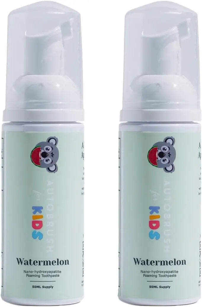autobrush Kids Fluoride-Free Foaming Toothpaste Watermelon Flavor for Electric or U-Shaped Toothbrush, SLS-Free, Training Toothpaste, Anti-Cavity (3 Pack) Infinity Warehouse