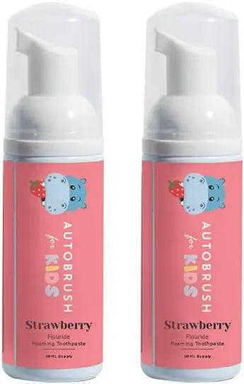 autobrush Kids Fluoride-Free Foaming Toothpaste Watermelon Flavor for Electric or U-Shaped Toothbrush, SLS-Free, Training Toothpaste, Anti-Cavity (3 Pack) Infinity Warehouse