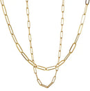 18k Gold Paperclip Chain Link Necklace Dainty Paperclip Link Chain Layered Necklace Oval Link Chains Initial Necklaces Set for Women Girls Beauty Coquette