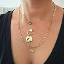 18k Gold Paperclip Chain Link Necklace Dainty Paperclip Link Chain Layered Necklace Oval Link Chains Initial Necklaces Set for Women Girls Beauty Coquette