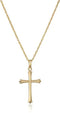 Ladies' 14k Gold Filled Polished Embossed Cross Pendant Necklace, 18" Beauty Coquette