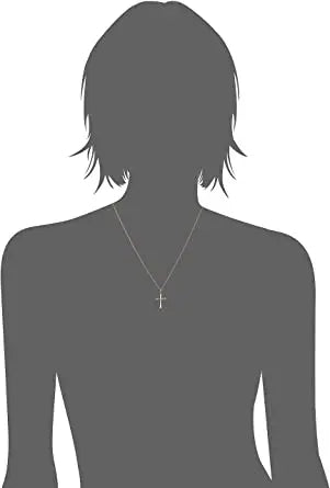 Ladies' 14k Gold Filled Polished Embossed Cross Pendant Necklace, 18" Beauty Coquette