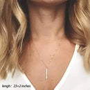 Gold Layered Necklaces for Women - 14K Gold Plated Handmade Multilayer Bar Pearls Coin Disc Moon Butterfly Medallion Adjustable Dainty Layered Choker Necklaces for Women Jewelry Beauty Coquette