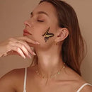 Gold Chain Choker Necklace,14K Gold Plated Dainty Cute Lip Chain Long Necklace Delicate Fashion Choker Necklace Jewelry Gift for Women Beauty Coquette