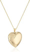 14k Gold-Filled Large Satin and Polished Finish Hand Engraved Heart Shaped Locket Necklace, 18" Beauty Coquette