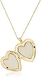 14k Gold-Filled Large Satin and Polished Finish Hand Engraved Heart Shaped Locket Necklace, 18" Beauty Coquette