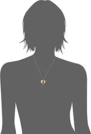 14k Gold-Filled Large Satin and Polished Finish Hand Engraved Heart Shaped Locket Necklace, 18" Beauty Coquette