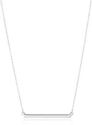 Sterling Silver Horizontal Bar Necklace, 18" Beauty Coquette