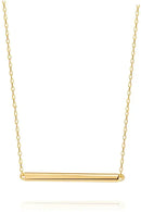 S.Leaf Bar Necklace for Women Bar Necklace Sterling Gold Dainty Necklace Beauty Coquette