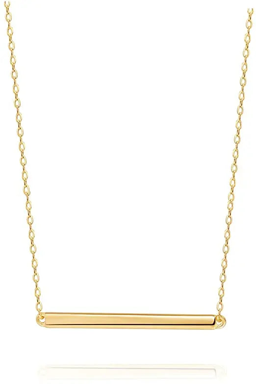 S.Leaf Bar Necklace for Women Bar Necklace Sterling Gold Dainty Necklace Beauty Coquette