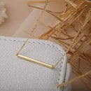 S.Leaf Bar Necklace for Women Bar Necklace Sterling Gold Dainty Necklace Beauty Coquette
