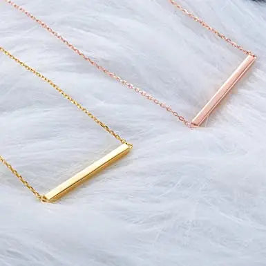 S.Leaf Bar Necklace for Women Bar Necklace Sterling Gold Dainty Necklace Beauty Coquette