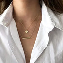 S.Leaf Bar Necklace for Women Bar Necklace Sterling Gold Dainty Necklace Beauty Coquette