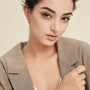 S.Leaf Bar Necklace for Women Bar Necklace Sterling Gold Dainty Necklace Beauty Coquette