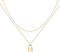 Layered Padlock Necklace Pendant Handmade 18k Gold Plated Dainty Gold Choker Arrow Bar Layering Long Necklace for Women Beauty Coquette