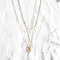 Layered Padlock Necklace Pendant Handmade 18k Gold Plated Dainty Gold Choker Arrow Bar Layering Long Necklace for Women Beauty Coquette