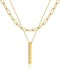 Layered Heart Necklace Pendant Handmade 18k Gold Plated Dainty Gold Choker Arrow Bar Layering Long Necklace for Women Beauty Coquette