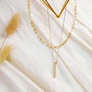 Layered Heart Necklace Pendant Handmade 18k Gold Plated Dainty Gold Choker Arrow Bar Layering Long Necklace for Women Beauty Coquette
