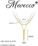 Layered Heart Necklace Pendant Handmade 18k Gold Plated Dainty Gold Choker Arrow Bar Layering Long Necklace for Women Beauty Coquette