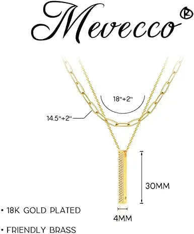 Layered Heart Necklace Pendant Handmade 18k Gold Plated Dainty Gold Choker Arrow Bar Layering Long Necklace for Women Beauty Coquette