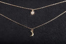 Women Simple Choker Moon Star Choker Necklace Pendant Necklace Trendy Necklace Teen Necklace Jewelry for Women and Girls Gift for Her (GOLD) Beauty Coquette