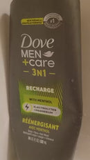 DOVE MEN + CARE Post-Workout Body Wash 3N1 Revive 4 Count For Men With Tea Tree Oil, 18 oz