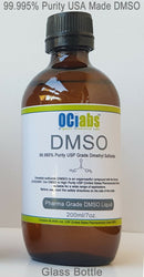 Pharmaceutical DMSO Liquid/Gel 99.9% Pure DMSO, 70/30 Water, 70/30 Aloe in Glass Infinity Warehouse