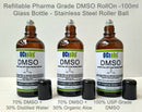 Pharmaceutical DMSO Liquid/Gel 99.9% Pure DMSO, 70/30 Water, 70/30 Aloe in Glass Infinity Warehouse