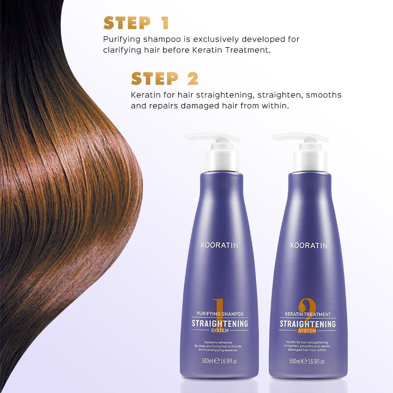 Keratin Treatment Hair Straightening Set Premium 4 Step Purify Shampoo, Keratin Infinity Warehouse