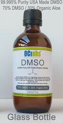 Pharmaceutical DMSO Liquid/Gel 99.9% Pure DMSO, 70/30 Water, 70/30 Aloe in Glass Infinity Warehouse