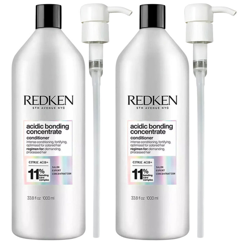 REDKEN ACIDIC BONDING CONCENTRATE CONDITIONER 1 LITRE X 2 WITH PUMPS Infinity Warehouse