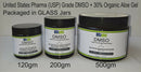 Pharmaceutical DMSO Liquid/Gel 99.9% Pure DMSO, 70/30 Water, 70/30 Aloe in Glass Infinity Warehouse