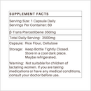 Pterostilbene 350mg High Purity Capsules | Australian Lab Certified | Longevity Infinity Warehouse