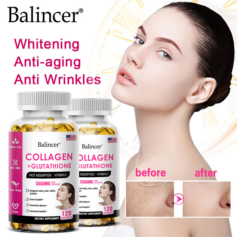 Collagen L-Glutathione MSM Anti-Aging 5500mg Whitening Skin, Hair & Nail Infinity Warehouse