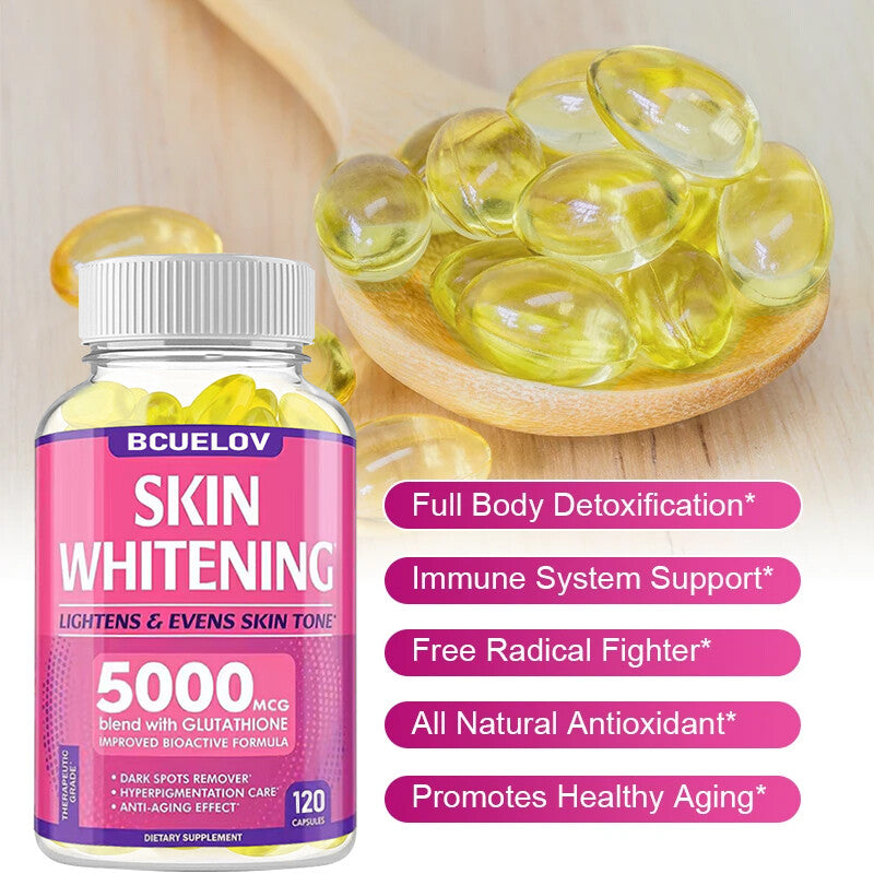 L-Glutathione 5000Mcg Skin Whitening Capsules Anti-Aging Antioxidant Infinity Warehouse