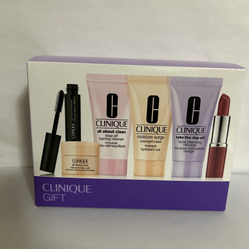 Clinique 6 Pcs Skincare Makeup Deluxe Sample Gift Set Kit Purple/white New Infinity Warehouse