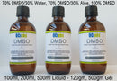 Pharmaceutical DMSO Liquid/Gel 99.9% Pure DMSO, 70/30 Water, 70/30 Aloe in Glass Infinity Warehouse