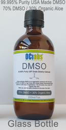 Pharmaceutical DMSO Liquid/Gel 99.9% Pure DMSO, 70/30 Water, 70/30 Aloe in Glass Infinity Warehouse