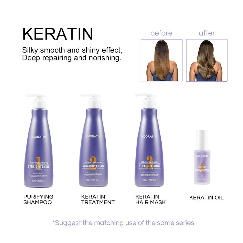 Keratin Treatment Hair Straightening Set Premium 4 Step Purify Shampoo, Keratin Infinity Warehouse