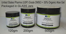 Pharmaceutical DMSO Liquid/Gel 99.9% Pure DMSO, 70/30 Water, 70/30 Aloe in Glass Infinity Warehouse
