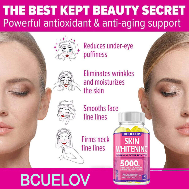 L-Glutathione 5000Mcg Skin Whitening Capsules Anti-Aging Antioxidant Infinity Warehouse