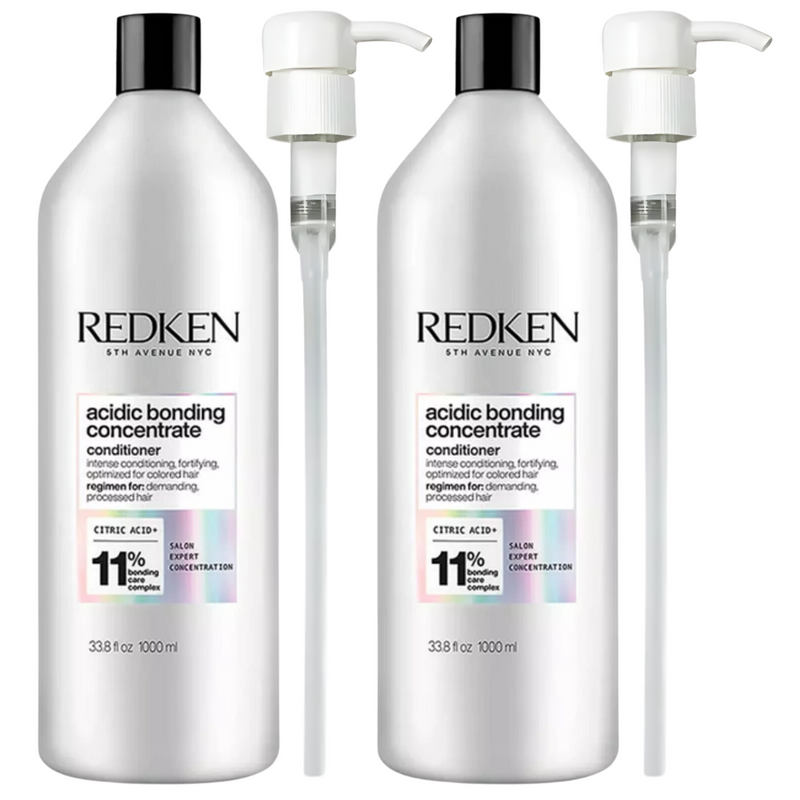 REDKEN ACIDIC BONDING CONCENTRATE CONDITIONER 1 LITRE X 2 WITH PUMPS Infinity Warehouse