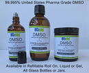 Pharmaceutical DMSO Liquid/Gel 99.9% Pure DMSO, 70/30 Water, 70/30 Aloe in Glass Infinity Warehouse