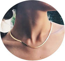 14K Gold/Silver Plated Snake Chain Necklace Herringbone Necklace Gold Choker Necklaces for Women Beauty Coquette